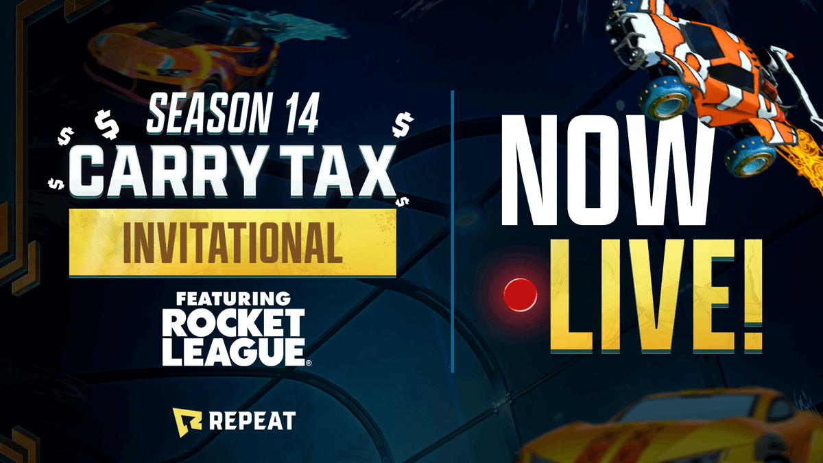 🚨The Repeat Season 14 Carry Tax Invitational is LIVE. @RocketLeague 🚨 See how much the amateurs are earning, and enter via the live chat to be one of the final two participants! 📺Twitch: twitch.tv/repeat_gg @PlayStation Esports YT: youtube.com/watch?v=IL762K…📺