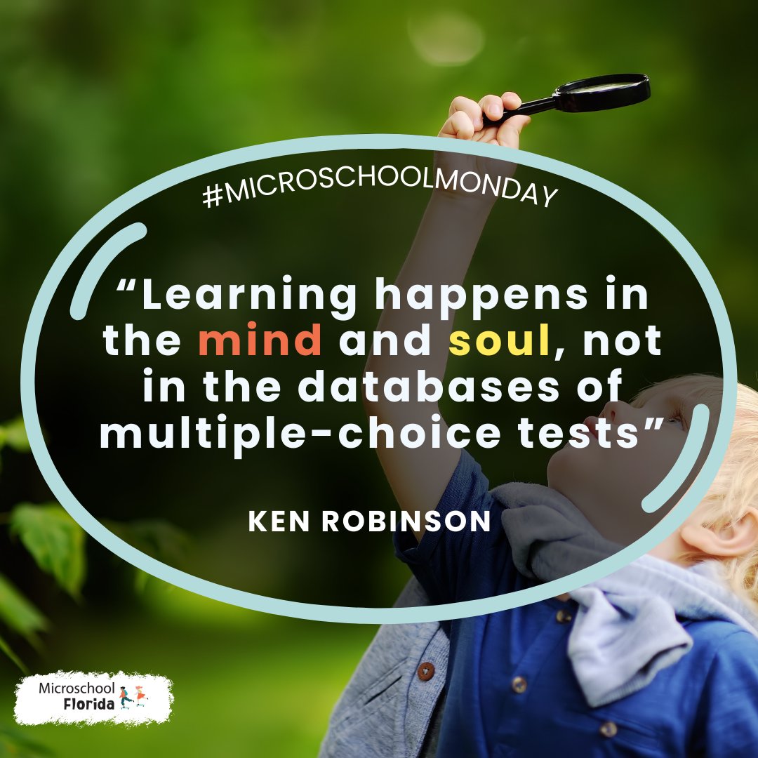 🌟 Celebrate the essence of learning as a journey of minds and souls, not just checkboxes on tests.

Happy Microschool Monday! 📚🌟

#HolisticLearning #CreativeCuriosity #MicroschoolMonday #Microschool #NontraditionalEducation #InnovativeLearning #FloridaEducation