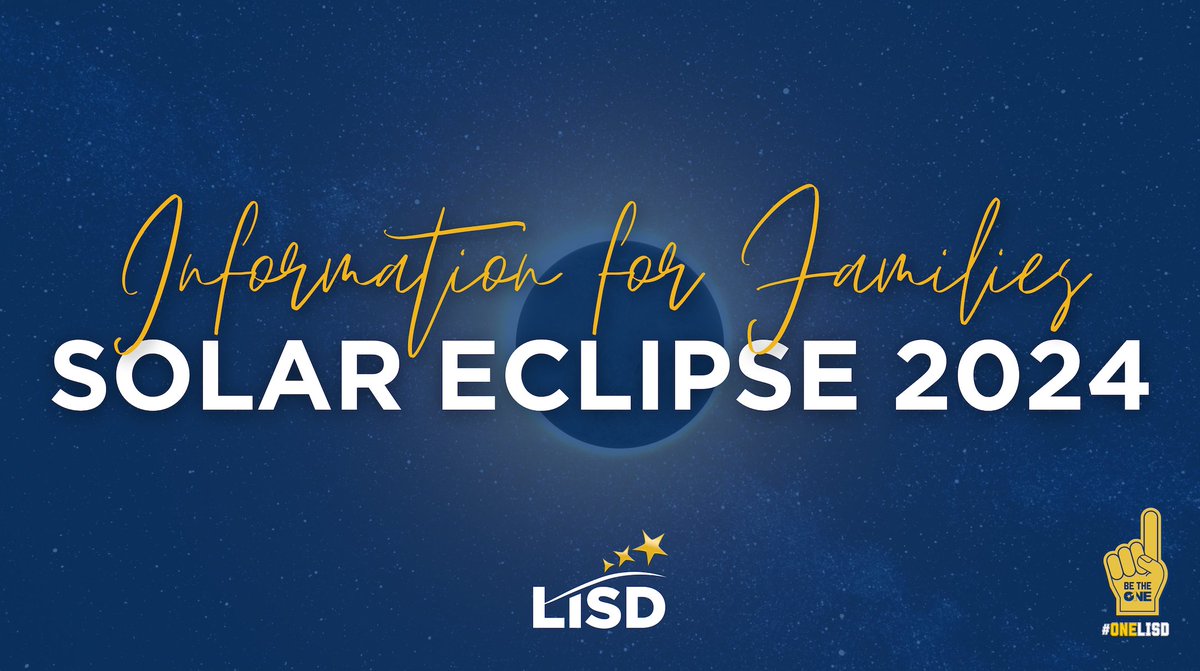 On Monday, April 8, Dallas will be the largest city in the path of totality for the once-in-a-lifetime Great North American Eclipse. Review the following information regarding our district's plans for safe eclipse viewing: bit.ly/4ctbGEW