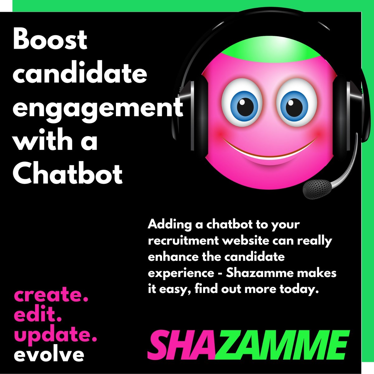 Have you considered adding a chatbot to your #RecruitmentWebsite to unleash the potential of your business? Book a call to discuss the benefits: shazamme.com/contact-us 
#Recruitment #Recruiters #RecruitmentTechnology #TalentAttraction #LoveYourWork #RecruitmentMarketing