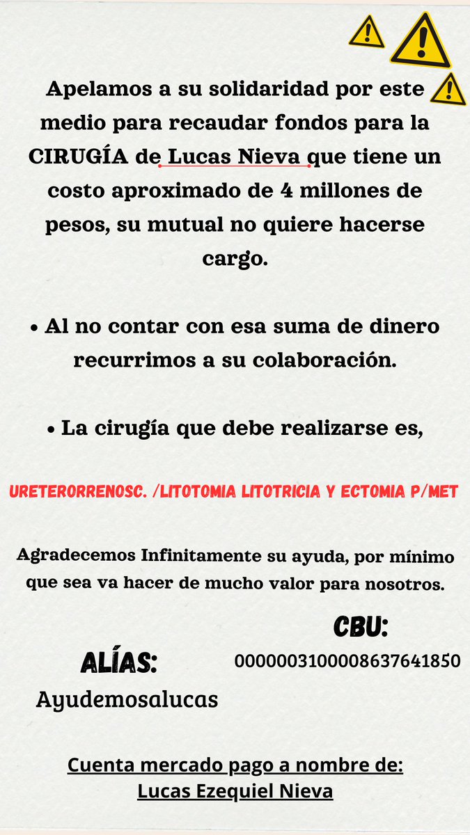 velazquez_maku's tweet photo. Sino podes aportar dinero, compartiendo también es de mucha ayuda 🙌🏻❤
#ayudemosalucas https://t.co/T5HKNluoZs