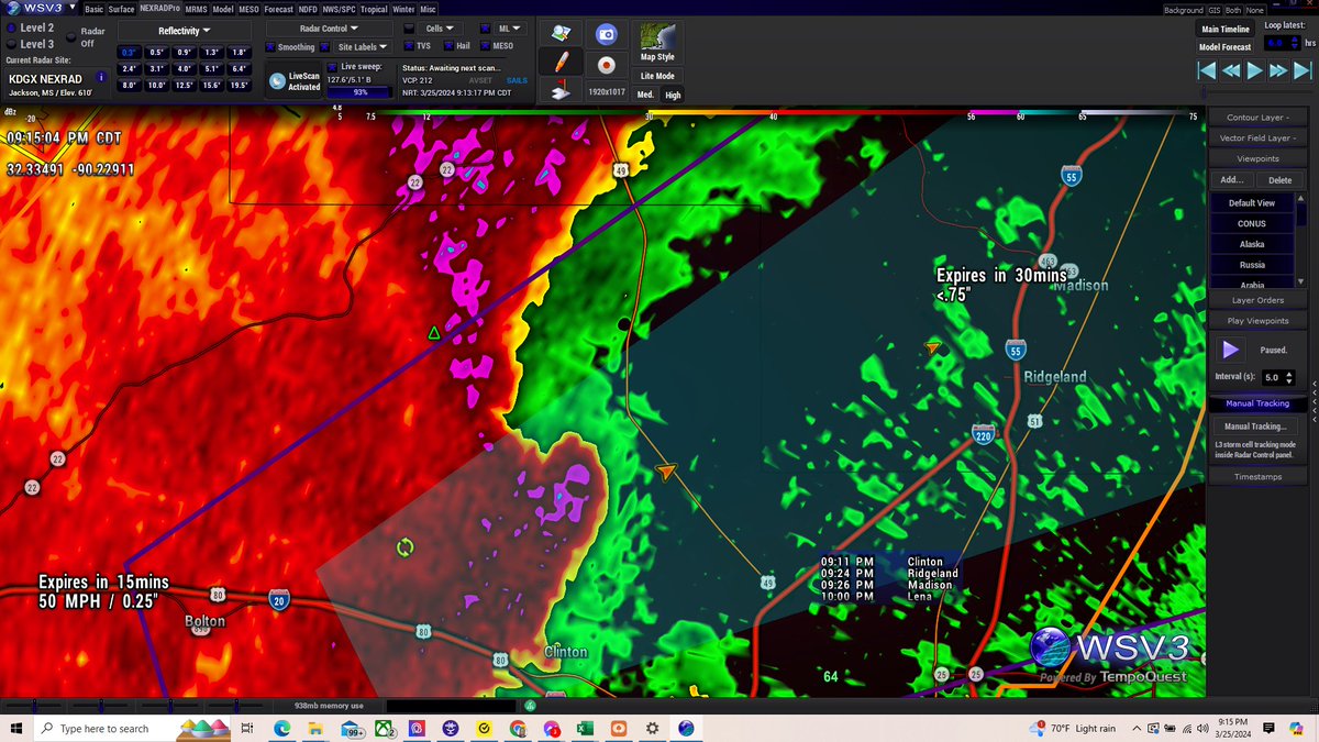 TORNADO IS POSSIBLY ON THE GROUND RIGHT NOW!!!!! If not IT IS IMMINENT!!!! Heading towards Ridgeland and Madison!!! #mswx #weather #tornado #tornadowarning