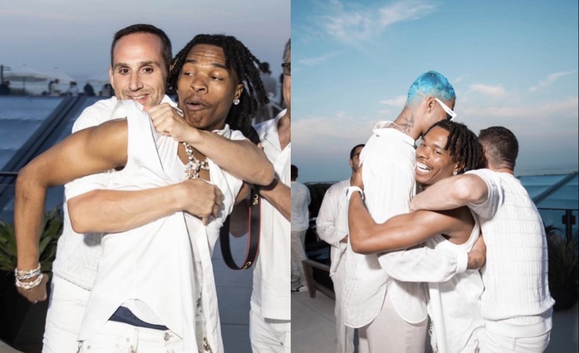 CensoredMen's tweet image. Lil Baby at Jewish billionaire Michael Rubin’s 2023 ‘White Party’