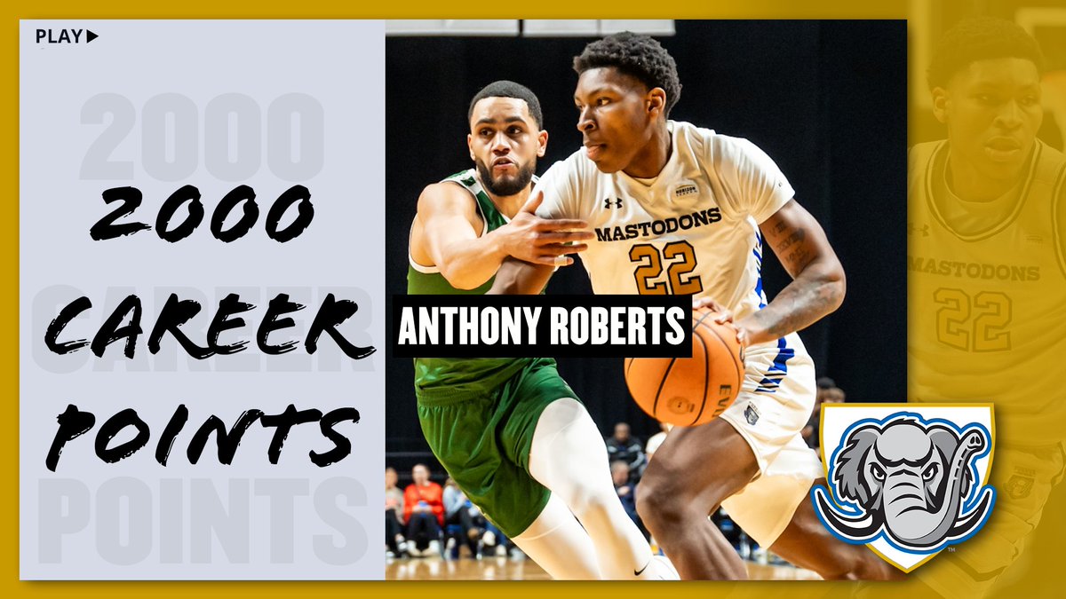 MastodonMBB's tweet photo. Congrats to Anthony Roberts! In tonight's game he went over 2,000 points for his NCAA career.

#FeelTheRumble #HLMBB https://t.co/D5pXN73UR8