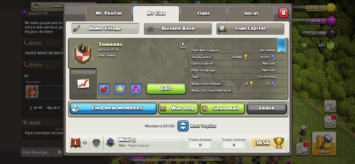 If you're active in clash of clans join up our clan we need more members