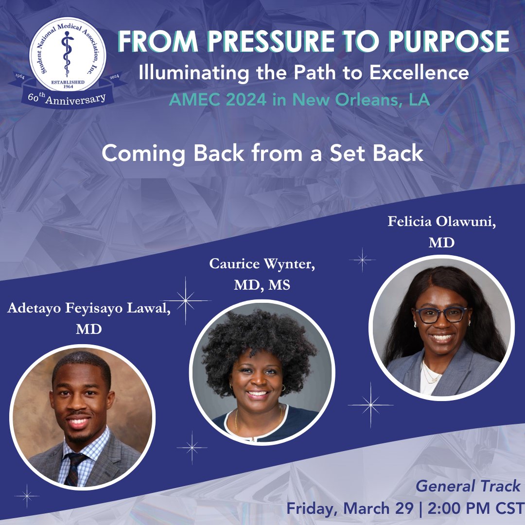 Hi, Felicia Olawuni, MD ๐ (@feliciaolawuni) on Twitter photo Who all coming to <a href="/SNMA/">Student National Medical Association, Inc (SNMA)</a> AMEC in New Orleans this week??!!
Join us as we discuss our stories on how our failures became stepping stones to our successes. See yall Friday.
#snma #amec #comeback #neworleans #medtwitter #iamoto Who all coming to <a href="/SNMA/">Student National Medical Association, Inc (SNMA)</a> AMEC in New Orleans this week??!!
Join us as we discuss our stories on how our failures became stepping stones to our successes. See yall Friday.
#snma #amec #comeback #neworleans #medtwitter #iamoto
