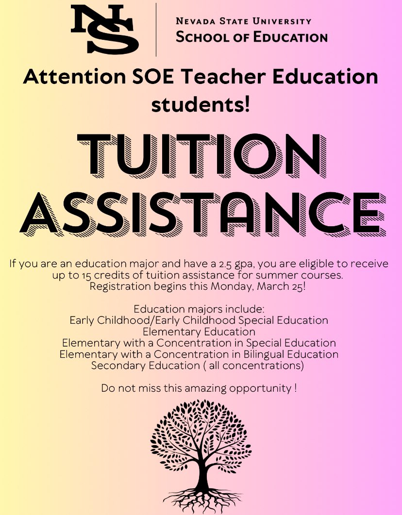 Attention all SOE Teacher Education Students! Enroll in courses today! 📚🦂✨ #NSUSOE #NevadaStateUniversity