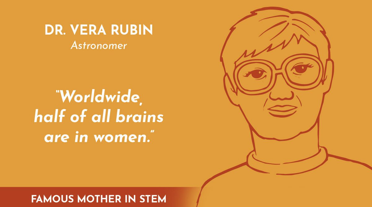 Read our first trailblazer for the week 👇 Vera Rubin was an American astronomer who pioneered research on galaxy rotation rates and provided the first unequivocal evidence for the existence of dark matter. She was also a mother of 4 children. mothersinscience.com/trailblazers/v… #WomenInSTEM