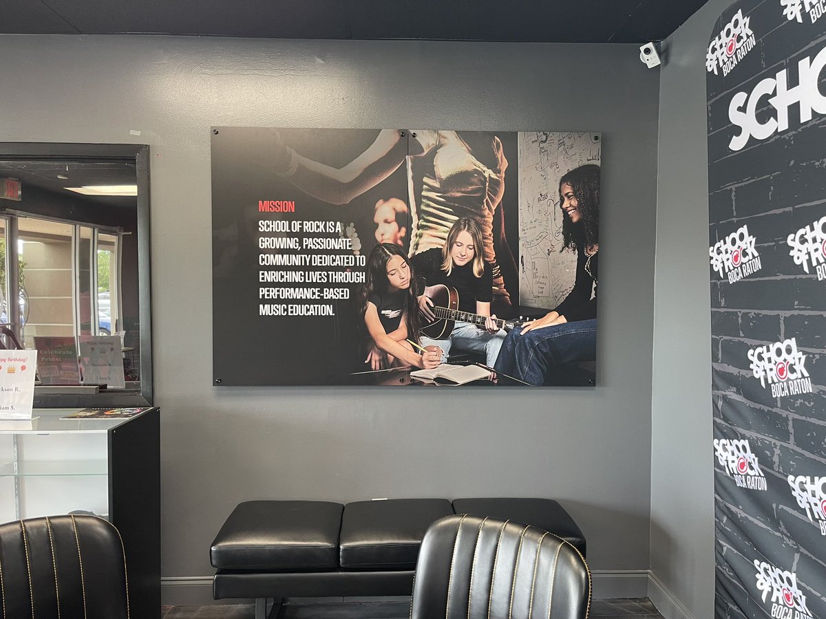 SlapEmUp's tweet image. School of Rock Boca Raton, Fl  vinyl wall wraps and signs with standoffs