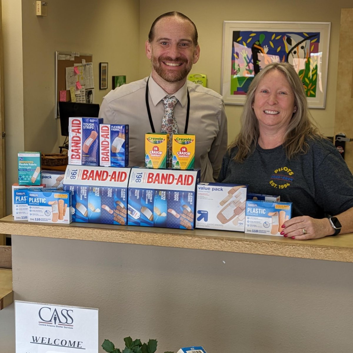 Thank you to Mrs. Cunningham and the @SonoranSky PILOTS Community Outreach team for putting together this great band-aide drive. It was incredibly thoughtful for these sixth graders to think of us and collect these much needed items. Let us know if you'd like to host a drive