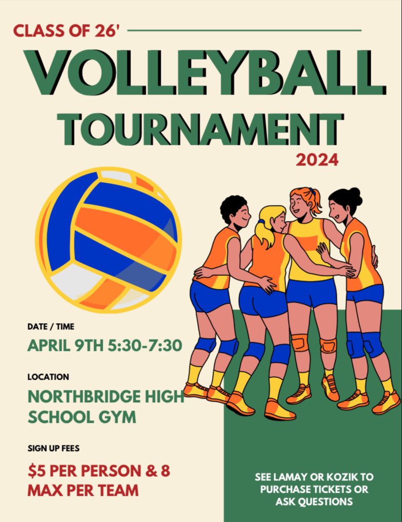 Our Class of 2026 Volleyball Tournament 🏟️ is back for another year! More information will follow in the coming days with signups. Please spread the word. 🐏🏐