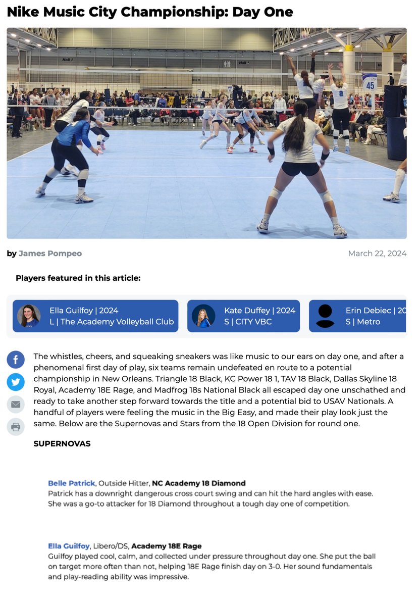 Ella Guilfoy (@ellaguilfoy) on Twitter photo Thank you <a href="/PrepVolleyball/">PrepVolleyball.com</a> for naming me and my future <a href="/HokiesVB/">Virginia Tech Volleyball</a> teammate (and roomie) <a href="/2024bellep/">Belle Patrick</a> Belle Patrick, as Nike Music City Championship: Day One Supernovas. <a href="/CoachCardoza/">Kevin Cardoza</a> <a href="/saraaahh_13/">Sarah Gomish</a> <a href="/TheAcademyVB/">The Academy Volleyball Club</a> <a href="/Roncalli_vball/">Roncalli Volleyball</a> Thank you <a href="/PrepVolleyball/">PrepVolleyball.com</a> for naming me and my future <a href="/HokiesVB/">Virginia Tech Volleyball</a> teammate (and roomie) <a href="/2024bellep/">Belle Patrick</a> Belle Patrick, as Nike Music City Championship: Day One Supernovas. <a href="/CoachCardoza/">Kevin Cardoza</a> <a href="/saraaahh_13/">Sarah Gomish</a> <a href="/TheAcademyVB/">The Academy Volleyball Club</a> <a href="/Roncalli_vball/">Roncalli Volleyball</a>