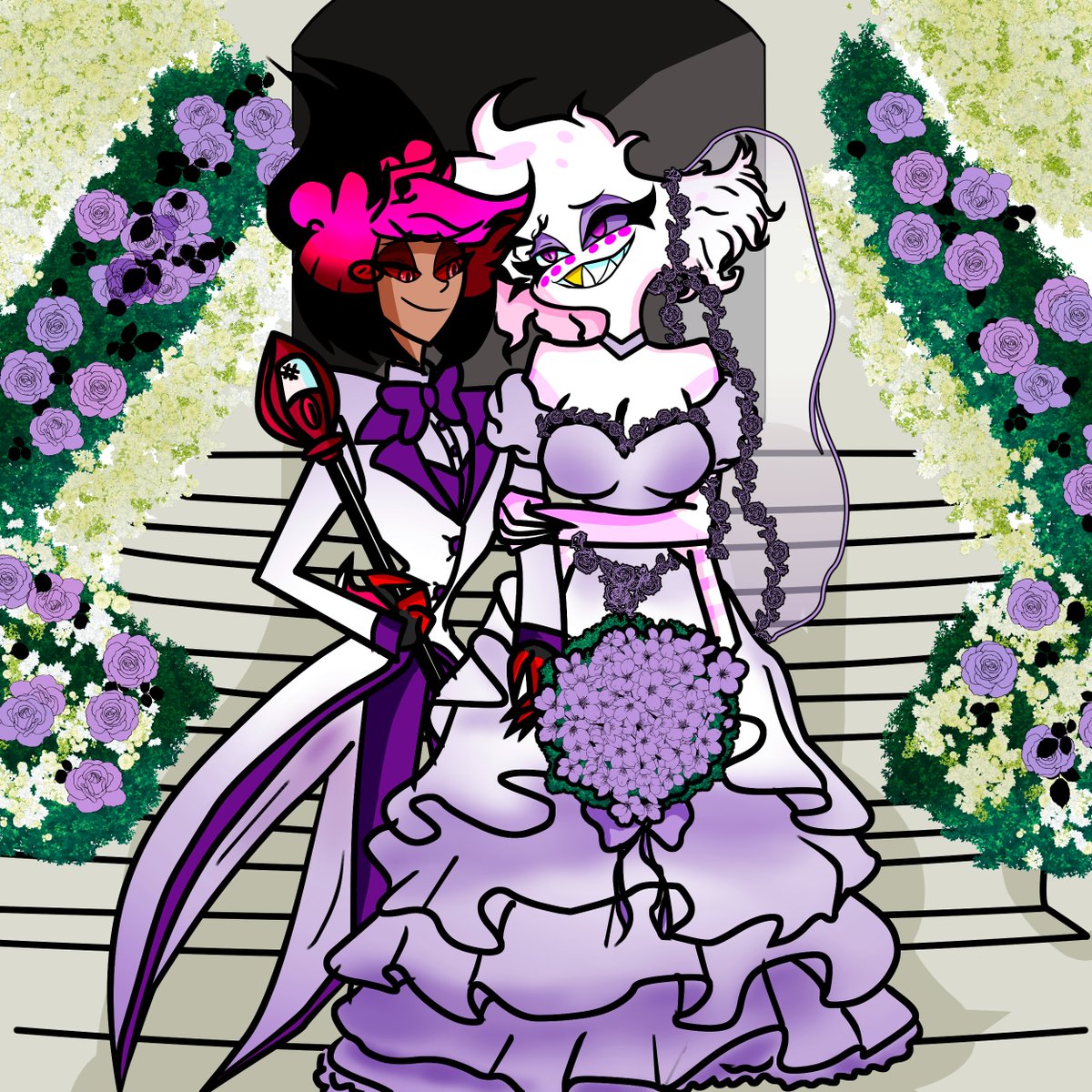 Okmi_Arashi's tweet photo. Day 7: 🌺Together For Eternity🌺

#radiodust #HazbinHotel #HazbinHotelAlastor #HazbinHotelFanart #HazbinHotelAngelDust #RadioDustWeek2024 #RadioDust_Week https://t.co/UWB5K1fVyF