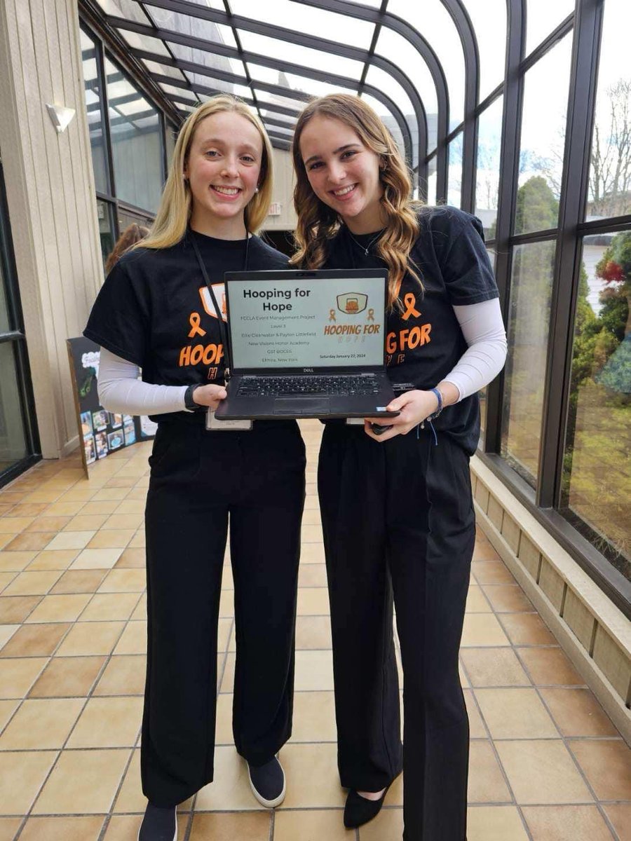 Congrats and continued thanks from our community to Edison's Payton Littlefield and Elmira's Ellie Clearwater. They won gold at the FCCLA State Leadership Conference for their Hooping for Hope fundraiser.

They will represent NYS at national conference in Seattle at end of June.