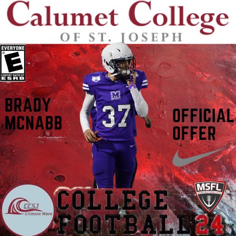 After a great conversation with @CoachJayNovak and @CoachZackJ74 I am blessed to receive an offer from Calumet College of St.Joseph! @Coachpadgett71