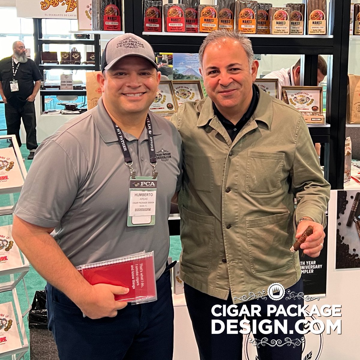Catching up with Gaby Kafie at #pca24 in #lasvegas - thank you for your hospitality. #cigarpackagedesign