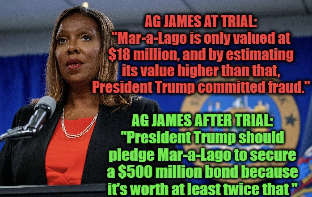 🚂Penny400🚃 Letitia James put $18million for the property. After trial, SHE IS INFLATING this at $500m. @KellieKelly23 @Giddeeupgo @Tweeklives @Qu33nB57 @JimGagnon6 @PSwal807 @PaulaRed62 @sicilianmaga @Robynlove171 @InjunJoe2726 @DaveSchreiber3 @Tooosunny @llandoniffirg…