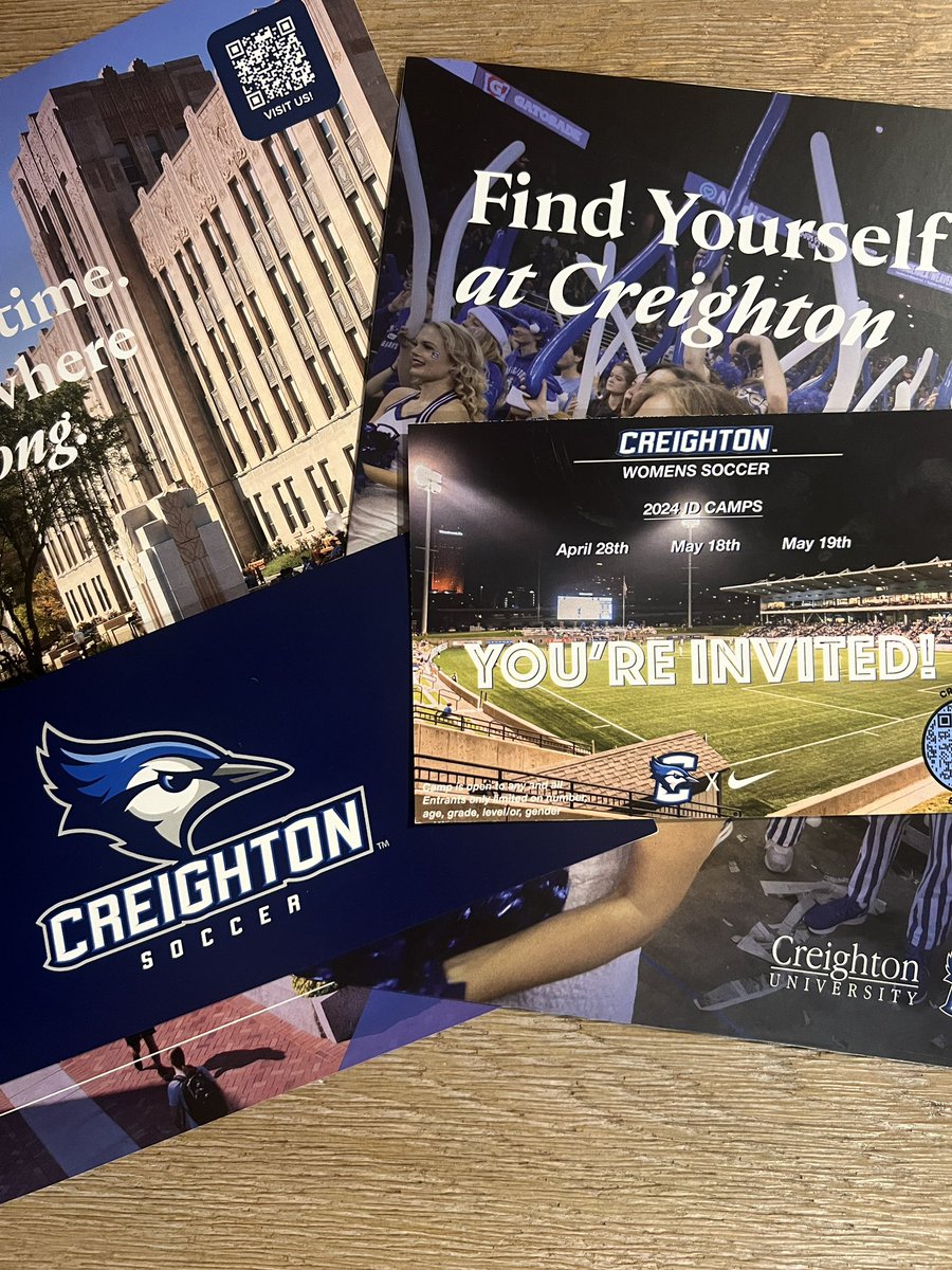 Thank you @jimmywalker8200 for the mail I received! I look forward to learning more about @CreightonWSoc, campus and programs! @scott_rissler @livthompson_9 @ImCollegeSoccer @ImYouthSoccer @MUFCAcademyMI @StewGivens @TopDrawerSoccer @PrepSoccer @TheSoccerWire