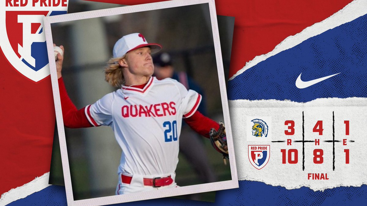 RedPride_BB's tweet image. Quakers open up the season with 10-3 win over Highland #RedPride 

Holowka 2-4 RBI
Hansen 1-3 HR RBI 
Jaisle 1-1 2B 2R 2RBI
Broughton 1-4 2B R 2RBI
Lykins 1-4 2RBI
Holsclaw 1-4 RBI
Rhoden 1-2 R 

Orner 4.2IP 4H 1ER 3BB 6K
Mantooth 2.1IP 0H 0ER 0BB 0K
