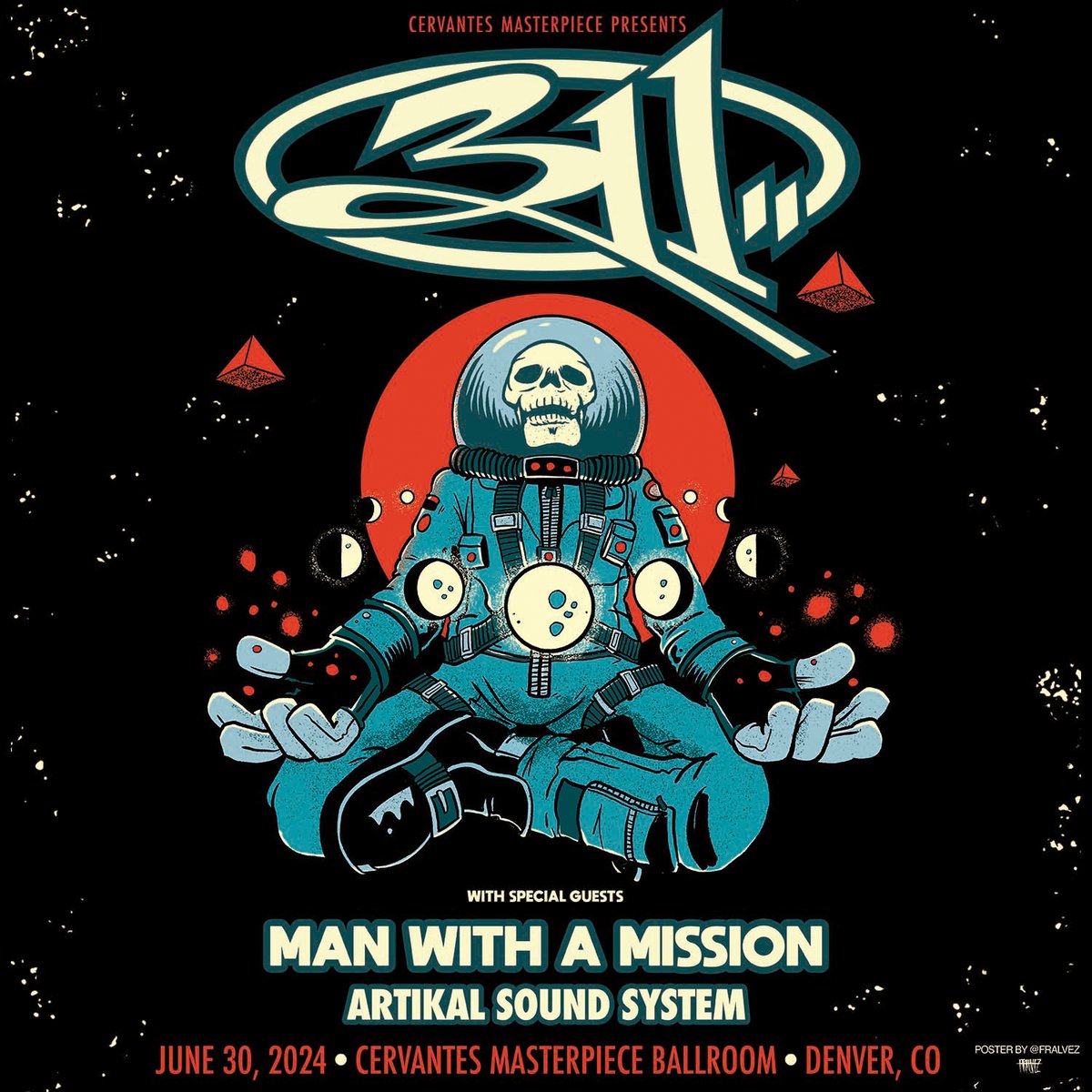 DenverReggae's tweet image. 🤯 this one is dedicated to the excitable ones!

👽 June 30 @311 with @mwamofficial, @ArtikalSound at @cervantesdenver DENVER!

Venue Presale: 3/28 10 am-10 pm with code: 311CERVS
Public On Sale: 3/29 10 am etix.com/ticket/p/35382…

#threeeleven #manwithamission #denver