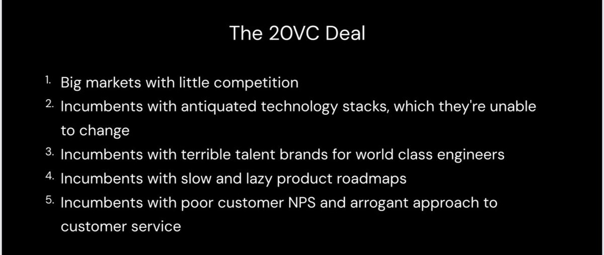 This is what I look for in companies 20VC invests in. If you are building a company with these characteristics. Hit me up. 🚀