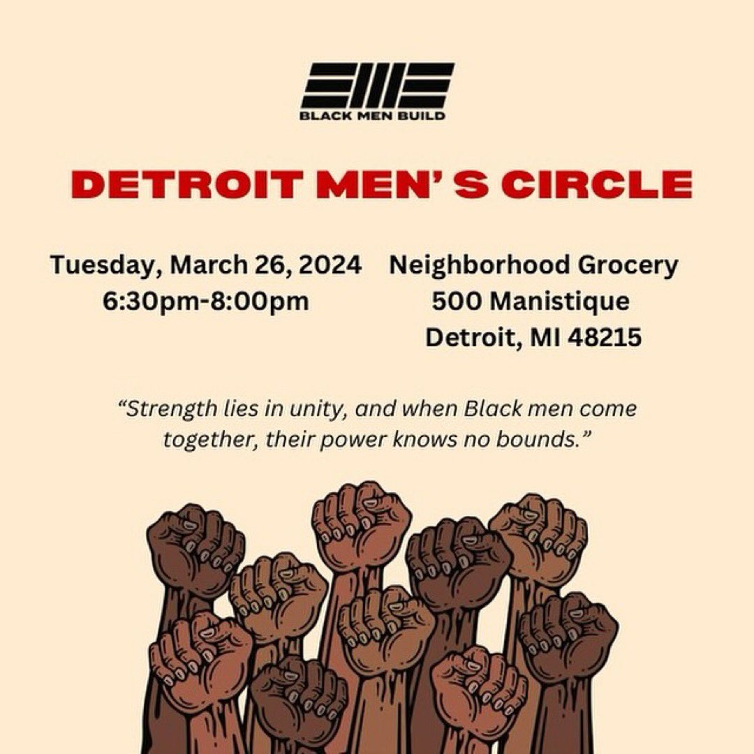 For the men in the community. Tomorrow at 6:30pm