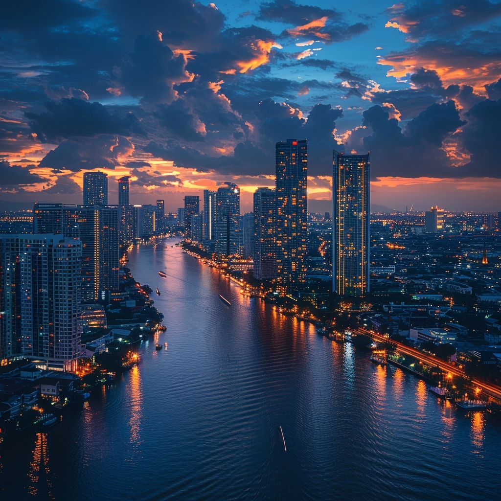 Instagram --> buff.ly/3xeDI7a
🏞️ 🌟 Bangkok's Riverside Bliss

#ChaoPhrayaRiver #BangkokScenes #RiversideBliss #CityOfAngels #ProfessionalPhotography #RiversideViews #BangkokMagic #UrbanCharm #ThaiVibes #aiartdaily #aiart #artifi