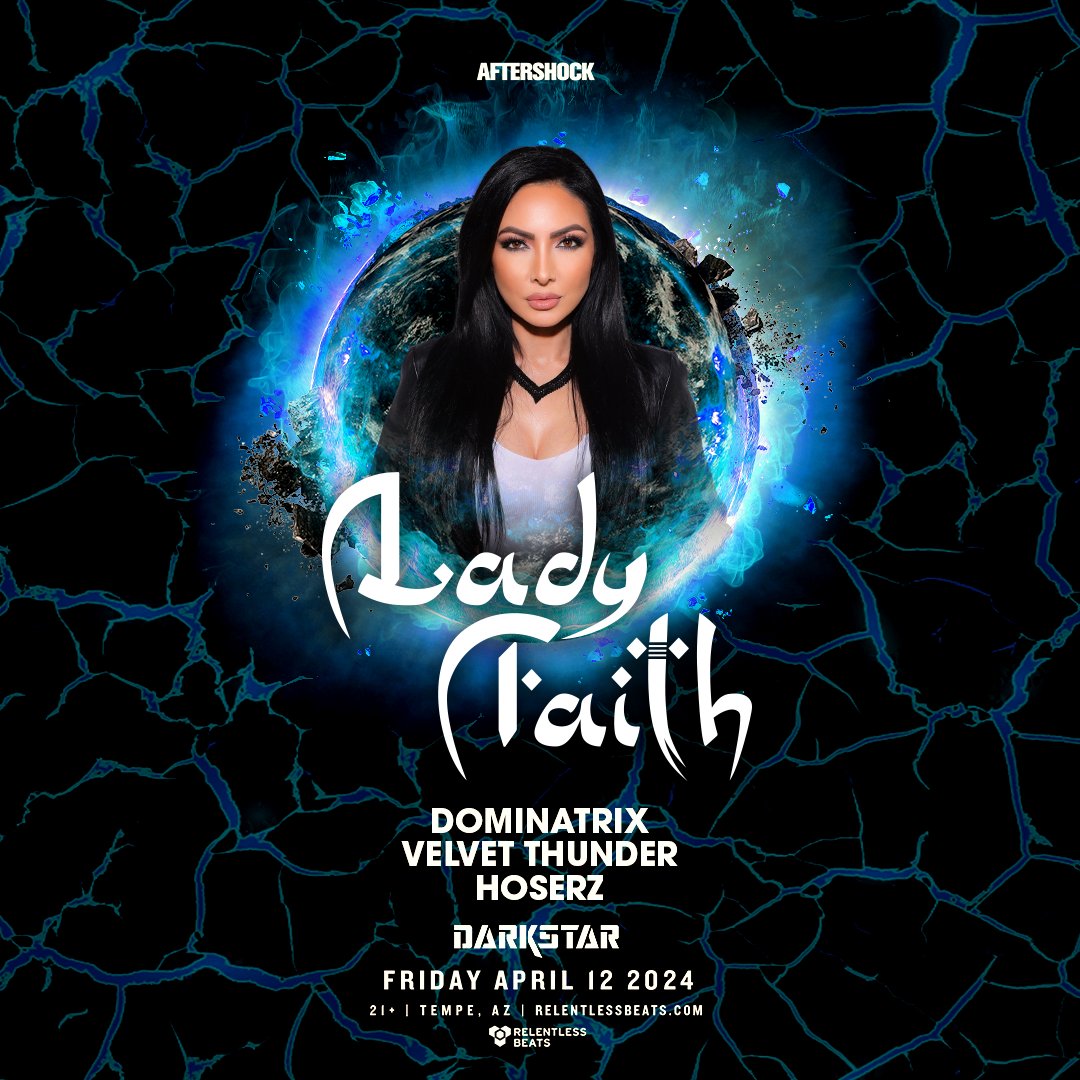 #SupportAnnounce- Get ready to go hard at Darkstar because Dominatrix, Velvet Thunder, & Hoserz are joining @djladyfaith on 4.12 🔊🔥 Don't miss out & lock in your tickets now: tixr.com/e/96464 🎟️