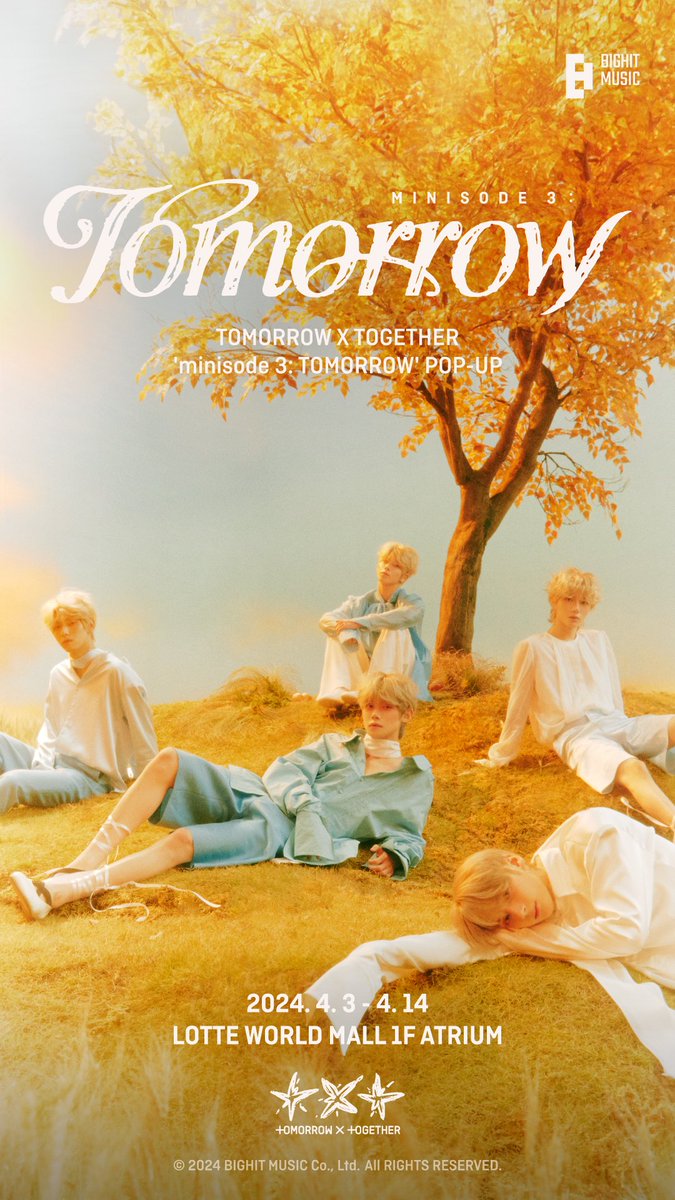TOMORROW X TOGETHER 'minisode 3: TOMORROW' POP-UP (@tomorrow_popup) on Twitter photo TOMORROW X TOGETHER 'minisode 3: TOMORROW' POP-UP
π 04.03 WED - 04.14 SUN (KST)
π LOTTE WORLD MALL 1F ATRIUM
π weverse.io/txt/notice/183β¦
#ν¬λͺ¨λ‘μ°λ°μ΄ν¬κ²λ #TOMORROW_X_TOGETHER #TXT
#minisode3 #TOMORROW
#minisode3_TOMORROW_POPUP TOMORROW X TOGETHER 'minisode 3: TOMORROW' POP-UP
π 04.03 WED - 04.14 SUN (KST)
π LOTTE WORLD MALL 1F ATRIUM
π weverse.io/txt/notice/183β¦
#ν¬λͺ¨λ‘μ°λ°μ΄ν¬κ²λ #TOMORROW_X_TOGETHER #TXT
#minisode3 #TOMORROW
#minisode3_TOMORROW_POPUP