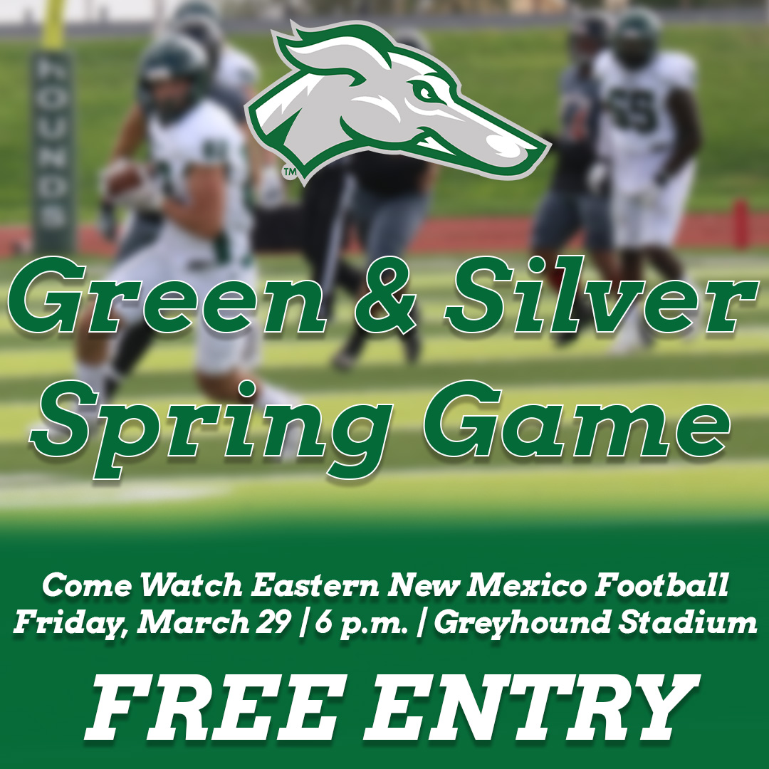 ENMUFootball's tweet photo. 𝐒𝐩𝐫𝐢𝐧𝐠 𝐆𝐚𝐦𝐞 𝐖𝐞𝐞𝐤 ‼️

Make your plans to be at Greyhound Stadium at 6 p.m.

#ReignForever #ALLIN #ENMU https://t.co/XC4omII9X1