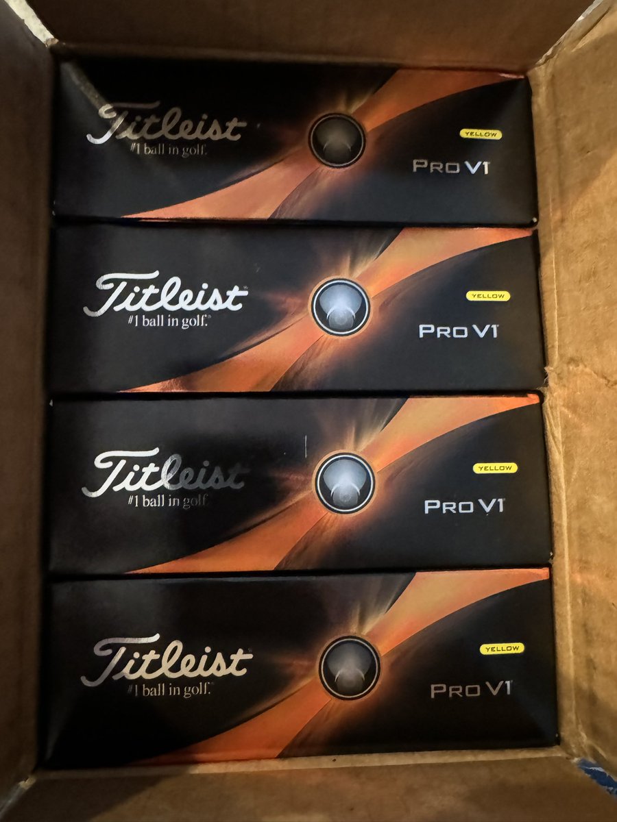 Early szn four dozen for the price of three dealio. #Titleist #Yellow #ProV1