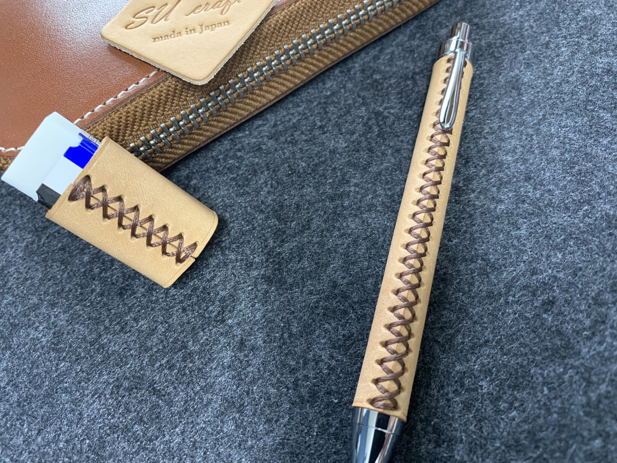 革軸シャーペン (ボールペンも可) プエブロ 加藤金属 KATO202