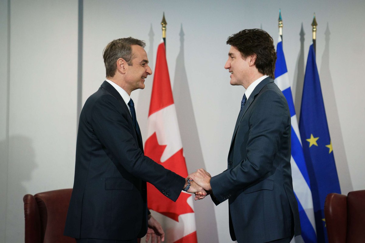 Prime Minister Justin Trudeau recently welcomed the Prime Minister of Greece, Kyriakos Mitsotakis, to Canada. The leaders advanced co-operation in shared interests, including trade and investment, climate action, and creating good, middle-class jobs. More: ow.ly/HzSp50R1NtY