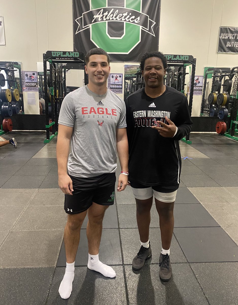 It is always great when your former players come home for Spring Break. Thank you to Bishop Blakely ‘22 and Vinnie Macaluso ‘23 for coming by today. They are both at Eastern Washington University. Once a Highlander, Always a Highlander. @UplandUnifiedSD