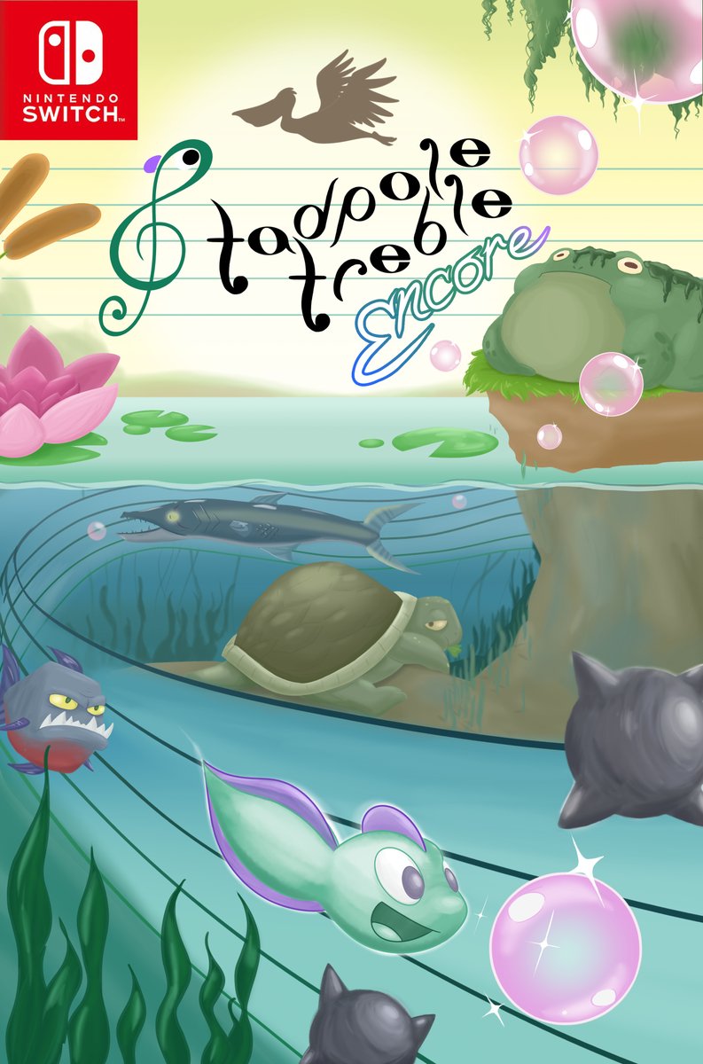 At last--Tadpole Treble Encore will be available physically on Nintendo Switch! Thanks to our partners at Premium Edition Games for making it possible. As they share our passion for collecting, cool extra goodies are included with the game too. Preorders start April 8!
