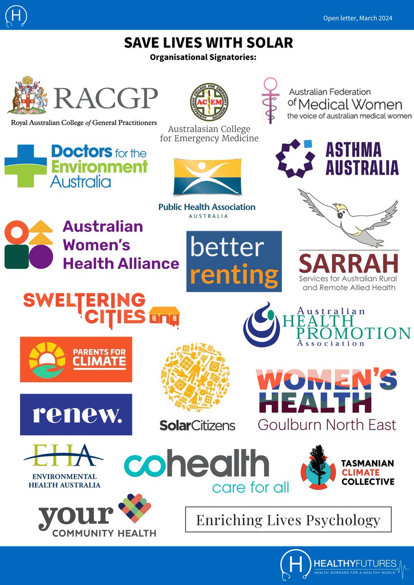 This morning health professionals called on the Federal government to commit to funding for rooftop solar on social housing to protect vulnerable people from the health impacts of extreme heat and climate change. Read the full letter here: healthyfutures.net.au/solar