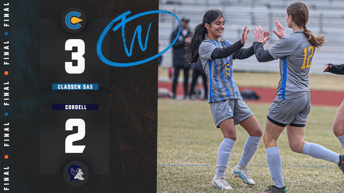 Lady Comets Win! The Classen SAS Girls pick up a pivotal 3-2 district win over Cordell on Monday night in the @OKCPS 𝙂𝙖𝙢𝙚 𝙤𝙛 𝙩𝙝𝙚 𝙒𝙚𝙚𝙠 ⚽️