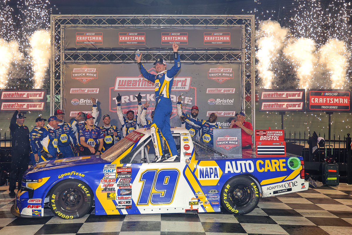 🏆 @FitStopPerform would like to congratulate @christianeckes, @theNAPAnetwork, and @BMR_NASCAR on winning the #WeatherGuardTruckRace at @ItsBristolBaby! 🏆 #NASCAR | @NASCAR_Trucks