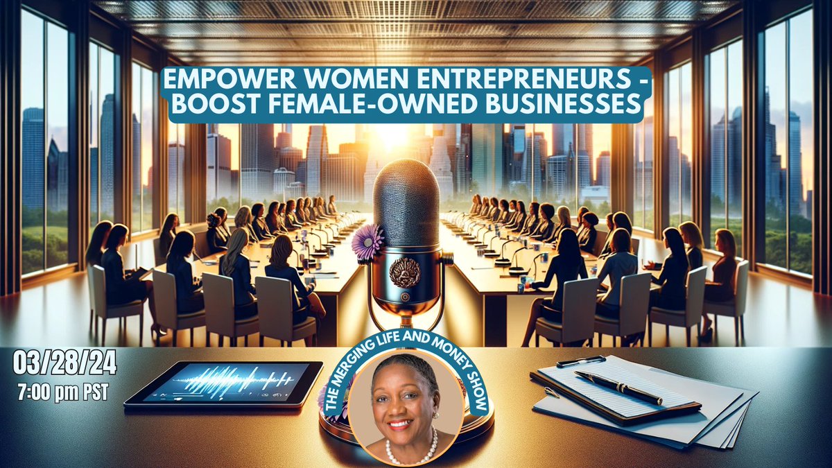 BOOST FEMALE-OWNED BIZ 🚀

Get ready for a game-changing episode of #MergingLifeAndMoney! 

This Thursday, we're talking about empowering women entrepreneurs and boosting female-owned businesses.

#EmpowerWomenEntrepreneurs #FemaleOwnedBusinesses #BusinessGrowth