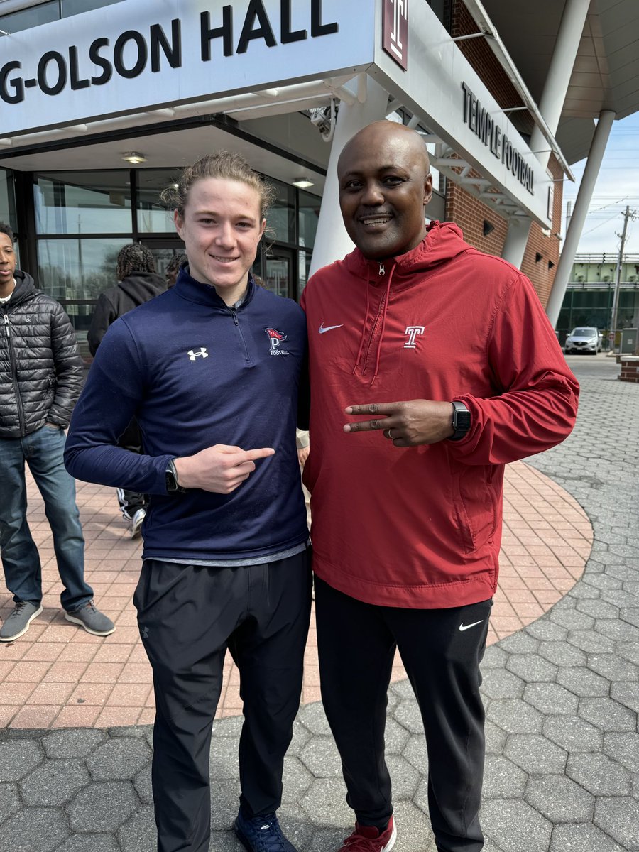 Leo Sribar (@leosribar) on Twitter photo Had a great time at Temple visiting with <a href="/mbqb1/">Marcus Berry</a> touring the campus and football facilities. Looking forward to coming back.
<a href="/PatriotHS_FB/">Patriot Pioneers Football</a> <a href="/FinnertySean/">Sean Finnerty</a> <a href="/PWCsportsVA/">Prince William County Sports</a> <a href="/CoachIssa_N/">Coach Issa</a> Had a great time at Temple visiting with <a href="/mbqb1/">Marcus Berry</a> touring the campus and football facilities. Looking forward to coming back.
<a href="/PatriotHS_FB/">Patriot Pioneers Football</a> <a href="/FinnertySean/">Sean Finnerty</a> <a href="/PWCsportsVA/">Prince William County Sports</a> <a href="/CoachIssa_N/">Coach Issa</a>