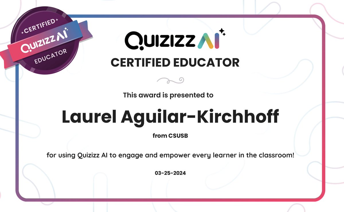 I thought I had reached my capacity to ♥️ @quizizz...I was WRONG! I just took the @Quizizz AI Educator course & it's AMAZING all of the things you can do to support student learning! Check it out-the course only took about 20 minutes and I learned SO MUCH! quizizz.com/home/quizizz-a…