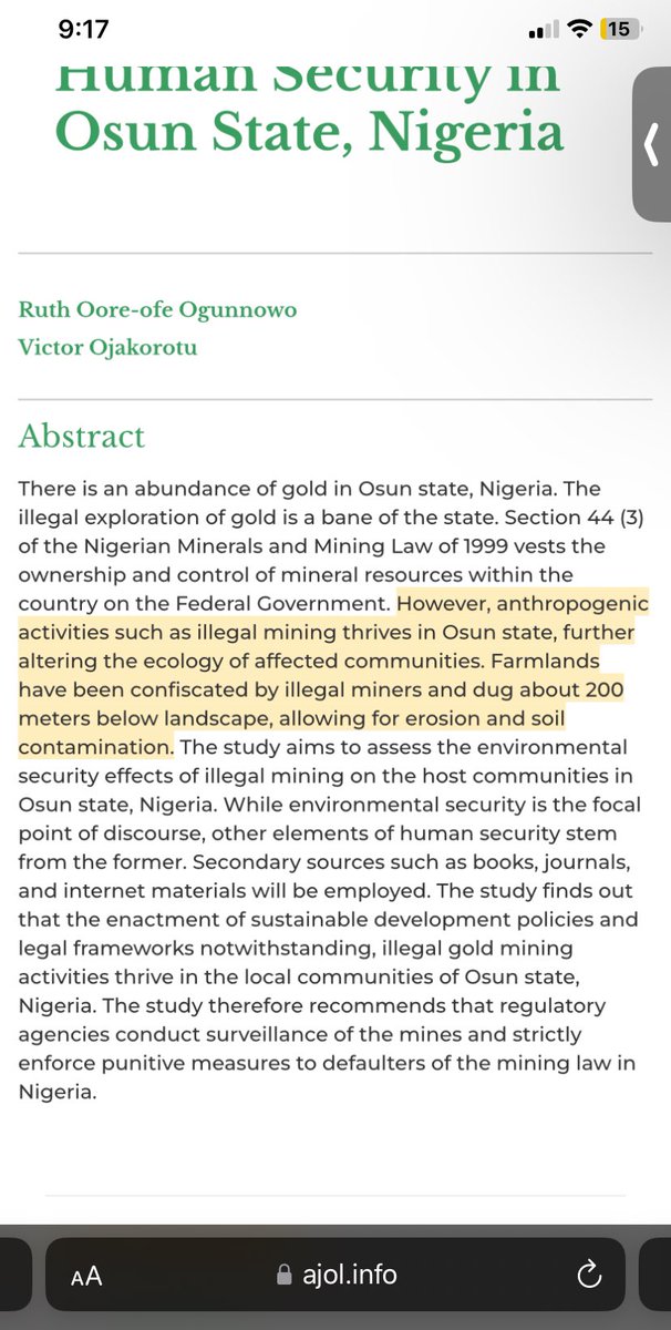 This is real info. The mineral resources aren’t even in control of the SG it’s in control of the FG. Abuja literally grants permission for these illegals (migrants and Chinese) to come and destroy farmlands and pollute the water resources. Screw Nigeria #YorubaNation