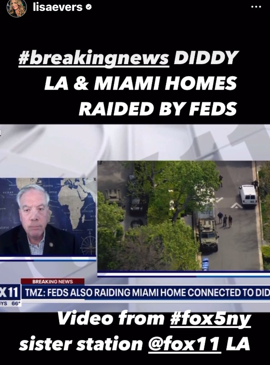LisaEvers's tweet image. Federal agents raid Diddy&apos;s LA &amp;amp; Miami homes. #fox5ny #foxla