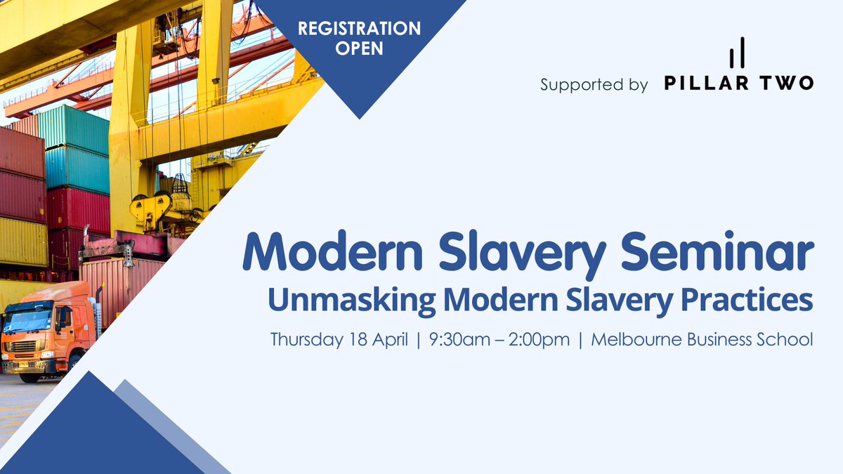 Modern slavery is in supply chains and in Australia. It's an abuse of human rights and an investment risk. Our seminar will examine company action, investor expectations and reform required. If you have responsibility for modern slavery risk, register now web.cvent.com/event/fafcc9f6…