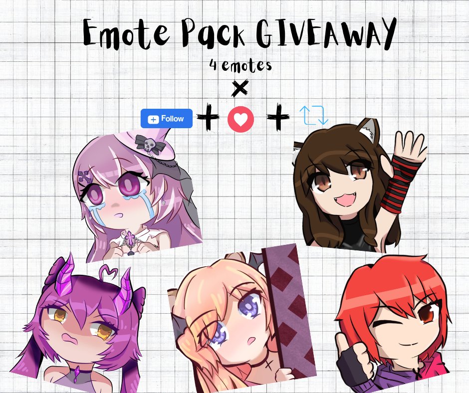 Gente les traigo un pequeño giveaway para darles las gracias por todo el apoyo que le dan al reto de los 100 días. ✨ Cualquiera puede participar y el ganador se lleva un pack con 4 emotes ^^ ~ Para participar ~ ✨-Follow ✨-Like ✨-Retweet #VtuberES #VtubersUprising