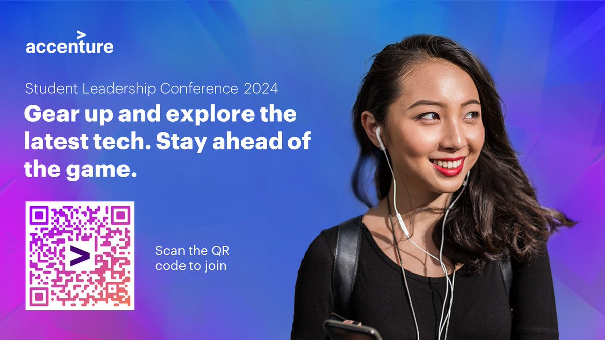 Student Leadership Conference is approaching, and Accenture is looking for graduating students across any course to join. Details of the event are as follows: Date: April 26, 2024 Location: Uptown Tower 2, BGC Taguig Event time: 9:00AM - 5:00PM Attire: Business casual