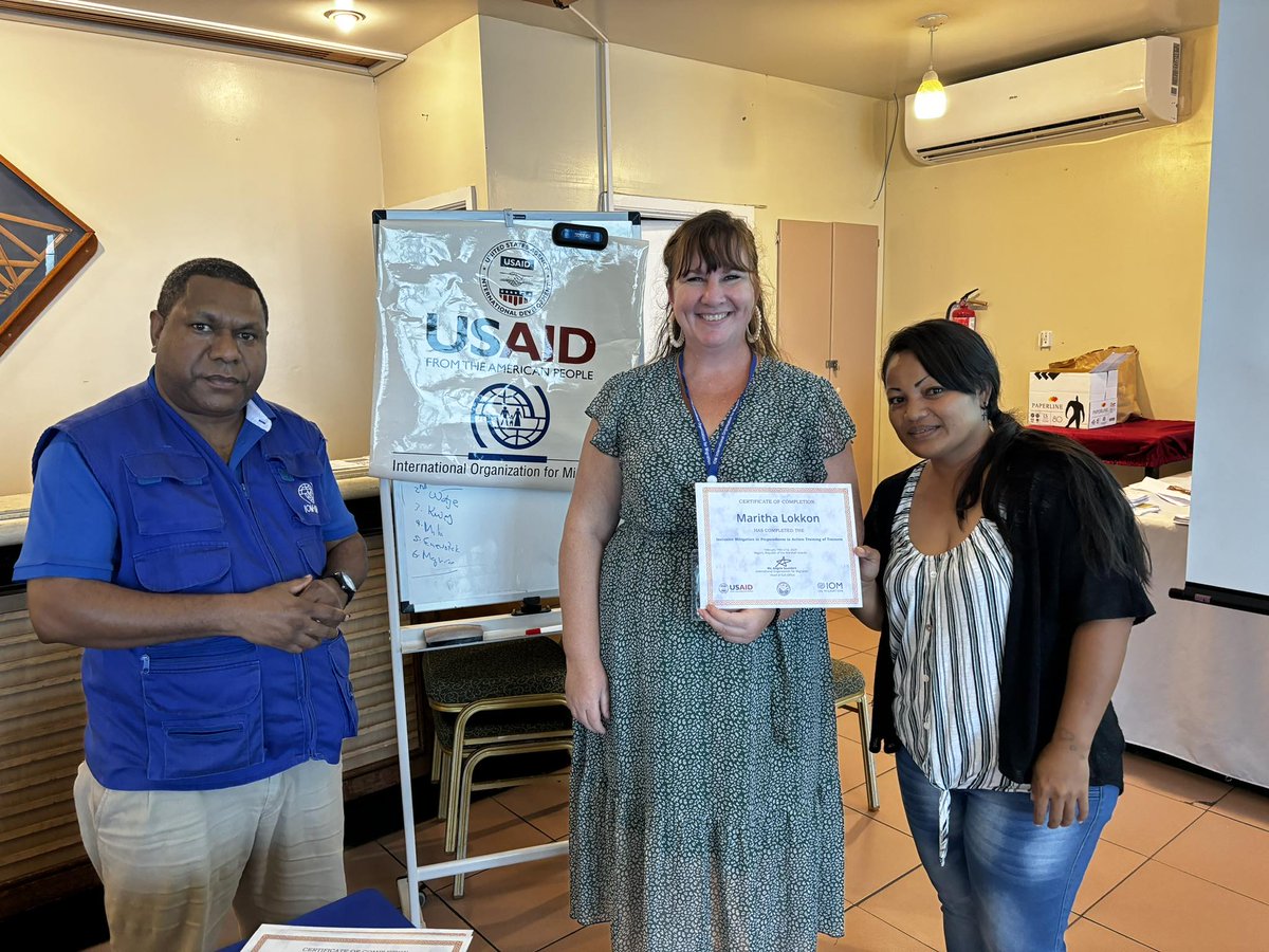 IOMNorthPacific's tweet photo. Successful training session with 🇲🇭Disaster Mgmt. Office, supported by @USAIDSavesLives! IOM is empowering #NDMO to engage atoll communities &amp; assess #LocalCapacity to withstand hazards. These consultations will guide IOM’s efforts in 6 atolls. 🙏NDMO for ongoing collaboration! https://t.co/P2haUWYVbh