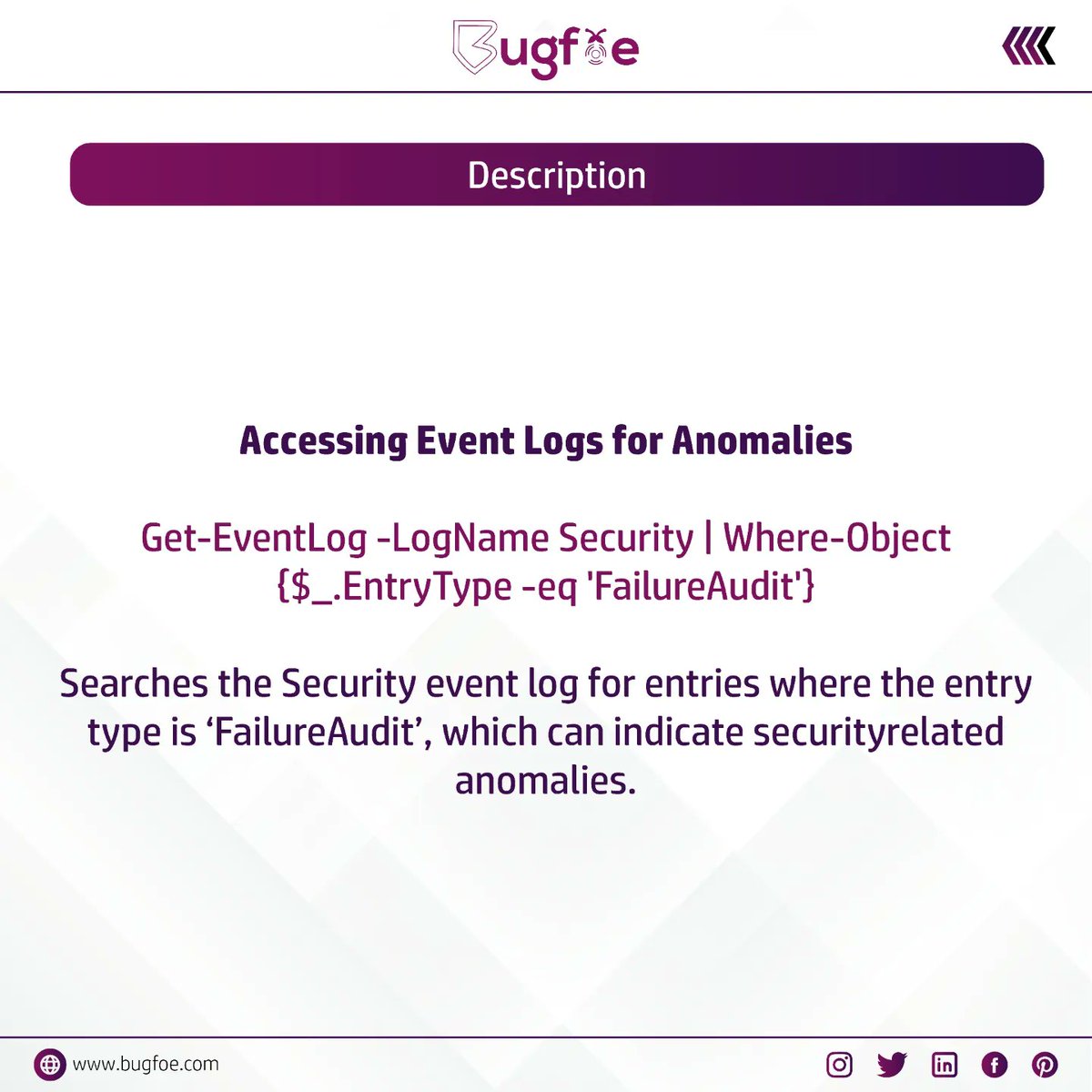 BugfoeOfficial's tweet image. PowerShell Tip #4: Unlocking Efficiency with Quick Commands!
Dive into our series of expert tips to streamline your workflow and maximize productivity. Stay tuned for more PowerShell prowess! #PowerShellTips #EfficiencyBoost #ProductivityHacks #cyberawareness #cyberattacks
