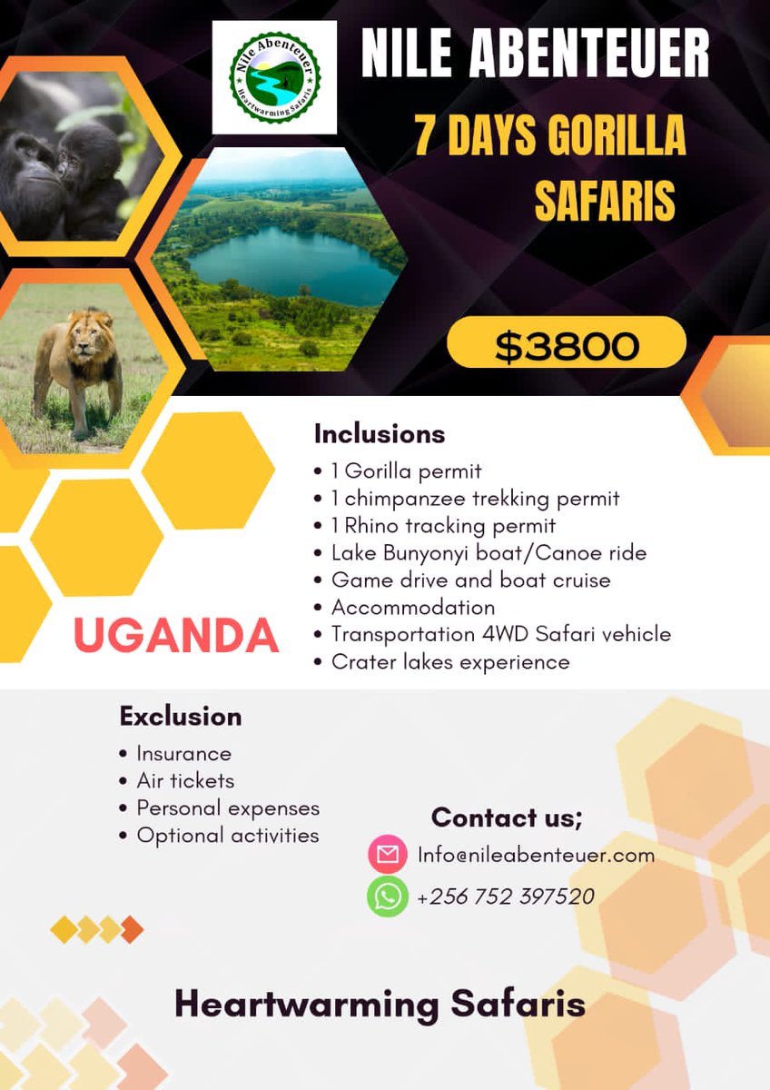 For the lovers of wildlife,nature and adventuring from the Pearl of Africa to East Africa. This Could be your Easter holiday with Nile Abenteuer Safaris. #wildlifeconservation #VisitUganda #heartwarmingsafaris #ClimateAction #sustainabletours