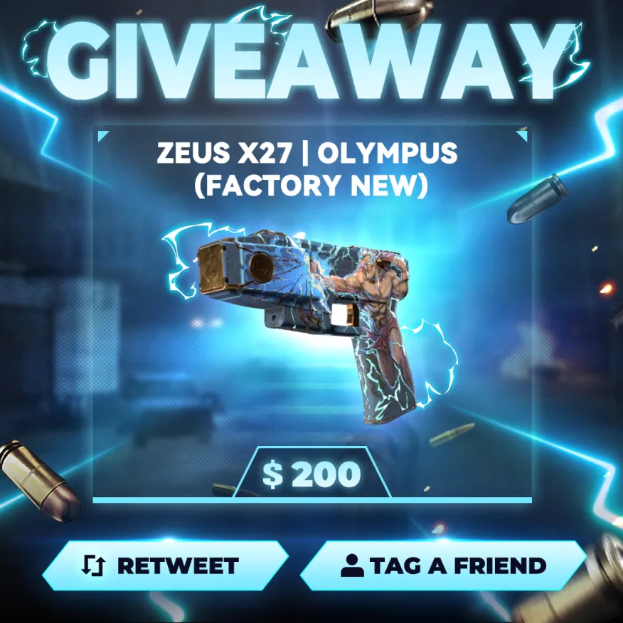 🎁ZEUS X27 OLYMPUS (200$) FN ✅Follow @FskinsCSGO2 ✅Retweet + Like 💚 ✅Tag a Friend ✅TO ENTER : Discord and complete the giveaway discord.gg/fskins Ends in 15 days! ✨ #CSGOGiveaway #CSGO2